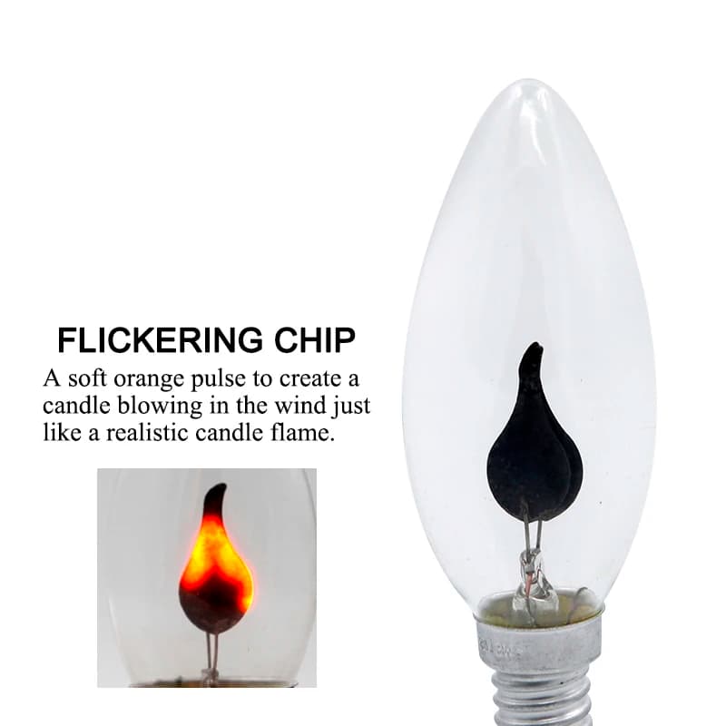 LED Candle Light Bulb E14 E27 LED Flame Effect Bulb AC220V Edison Emulation Fire Lighting Vintage Home Decor Ampoule Candle Bulb