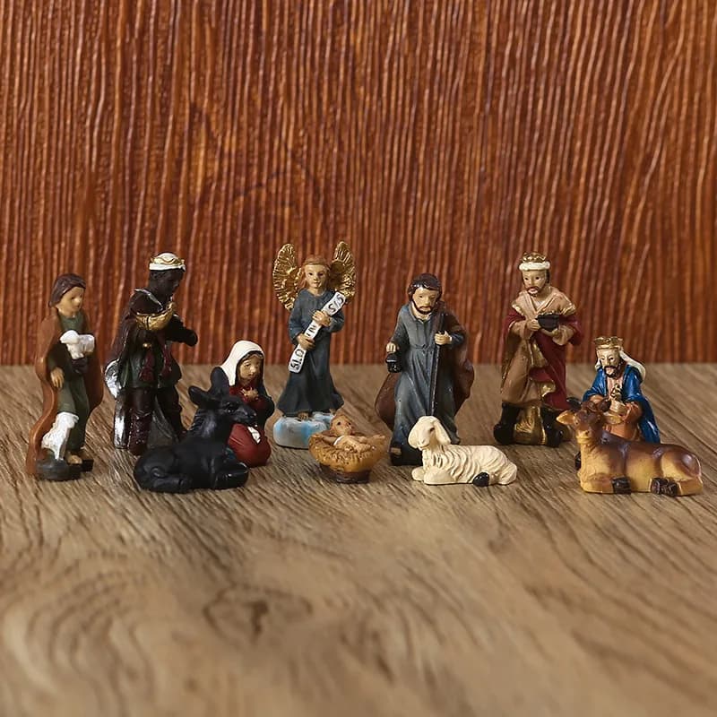 Mini Nativity Manger Set Religious Ornaments