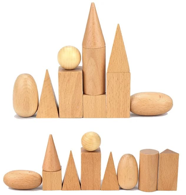 Wooden Geometry Shape Stacking Blocks