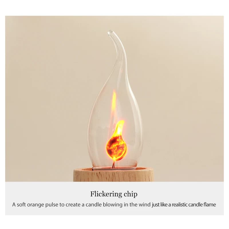 LED Candle Light Bulb Flicker Flame E14 E27 Edison Emulation Fire Lighting Vintage 3W AC220V Tail Retro Decor Energy Saving Lamp