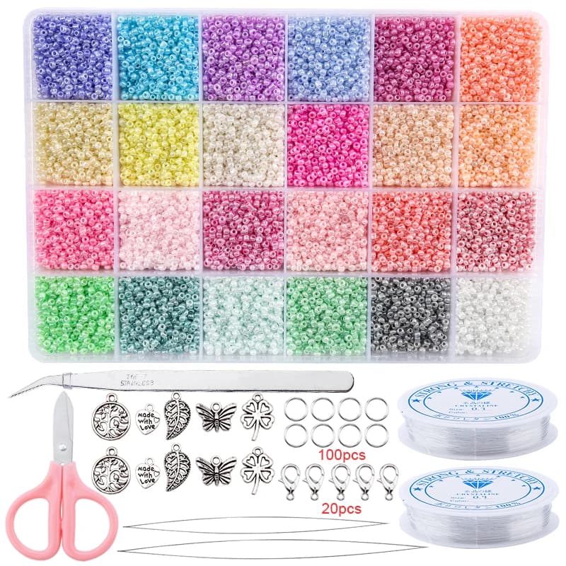 Glass Seed Beads Jewelry Making Kit 20000pcs