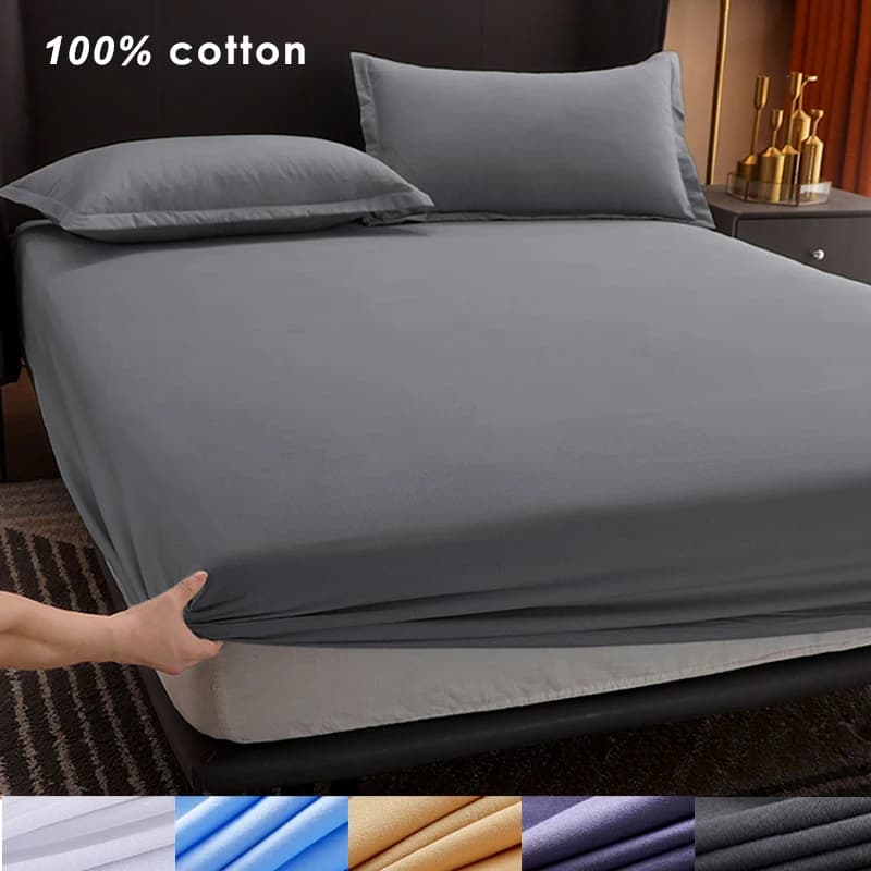 Cotton Fitted Sheet with Elastic Bands
