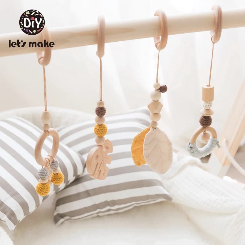 Baby Toys Wooden Play Gym Toys Nordic Baby Room Decor Wood Nursery Sensory Toy Gift Infant Room Clothes Rack Accessories Rattles
