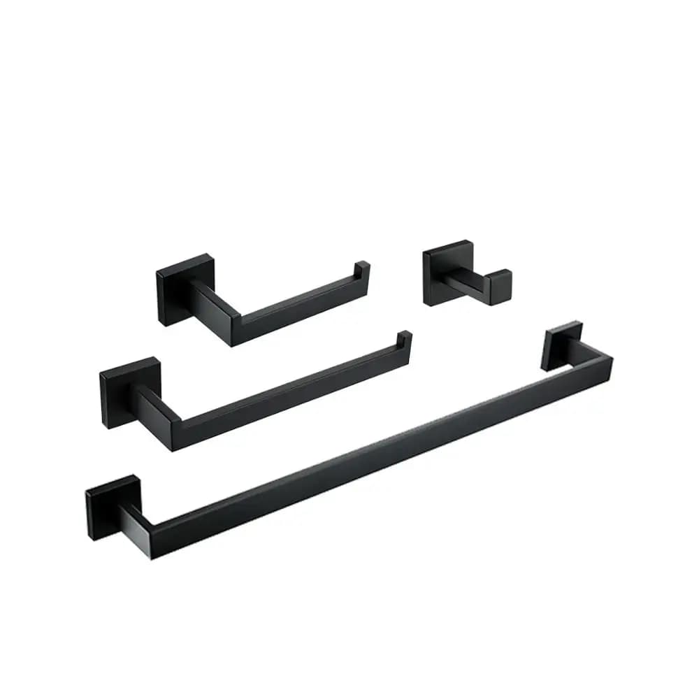 Bathroom Accessories Bathroom Hardware Set Black Robe Hook Towel Rail Bar Rack Bar Paper Holder Shelf