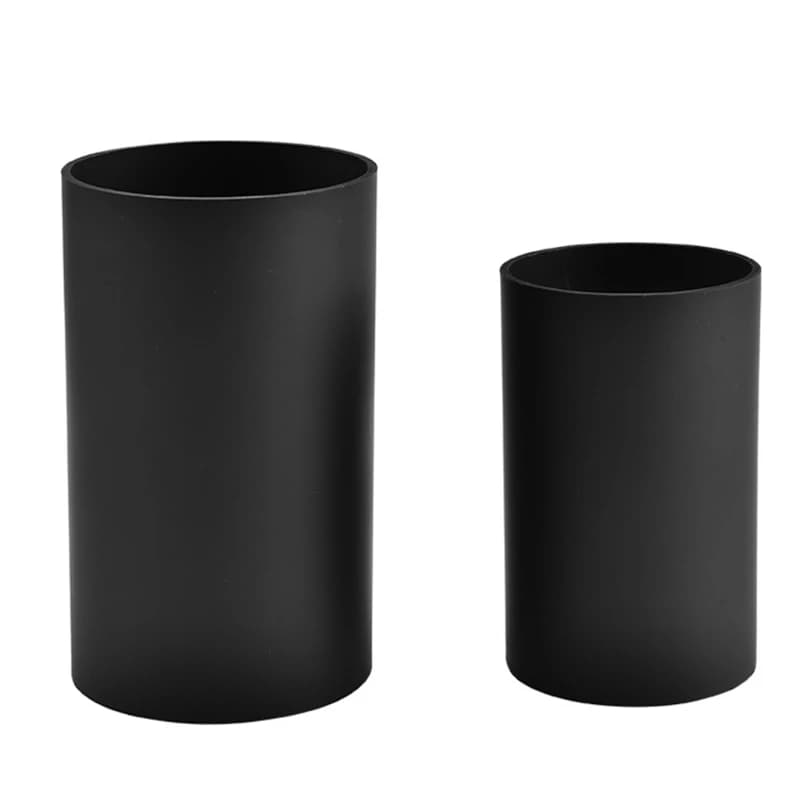 Black Plastic Utensil Holder Cylinder
