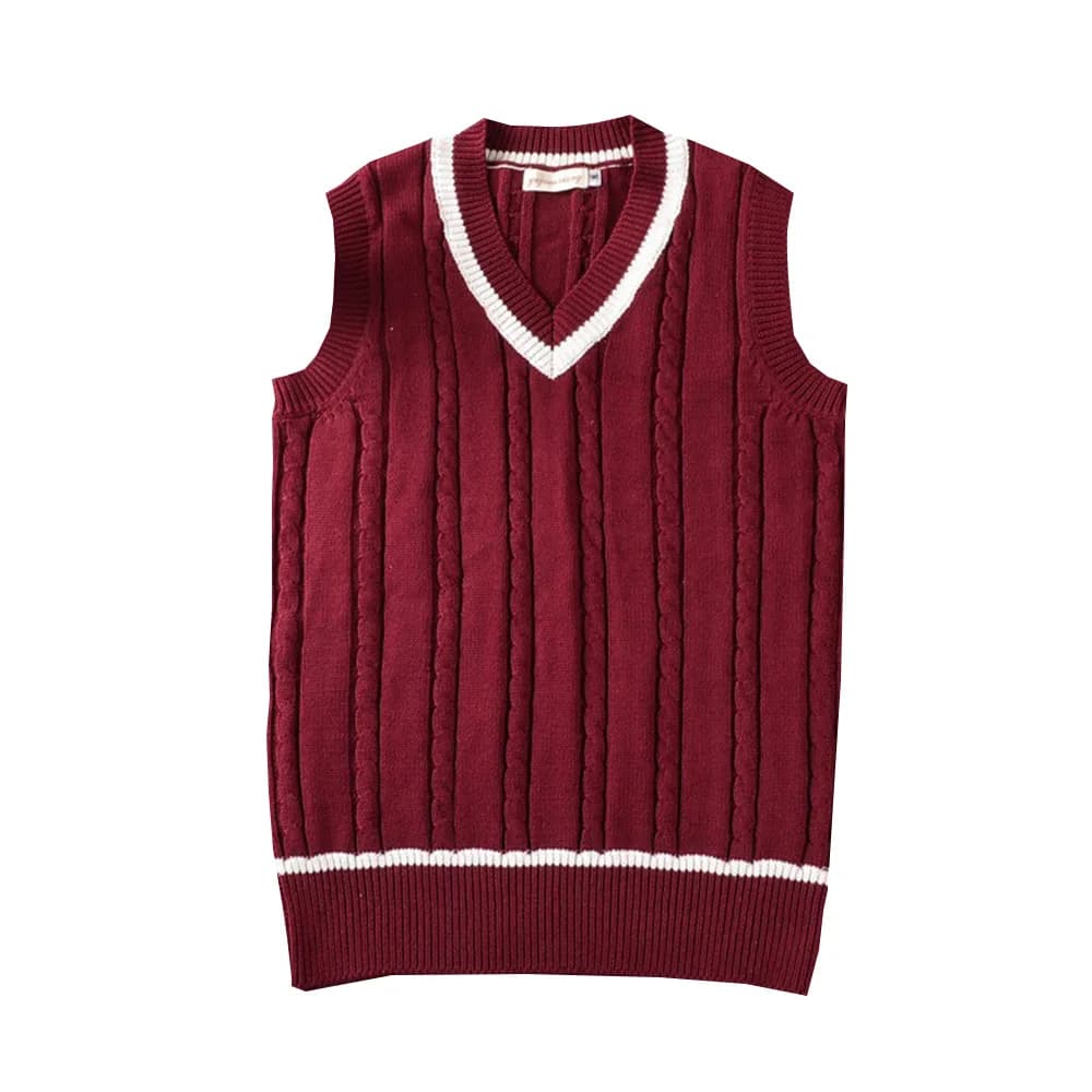 School Uniform V-Neck Cotton Sweater