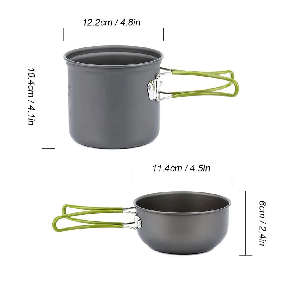 9-Piece Camping Cookware Set with Gas Stove