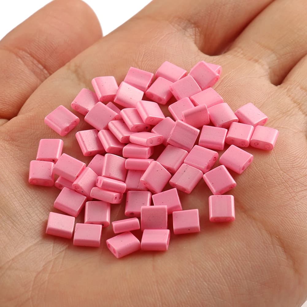 pink seedbead / 5x2x2mm 100pcs