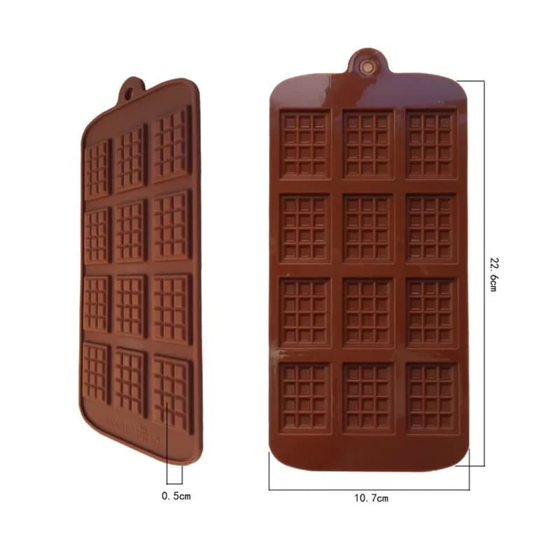 Silicone Mold 12 Chocolate Molds Fondant Patisserie Candy Bar Mould Cake mode Decoration Candy Sugarcraft Baking Accessories