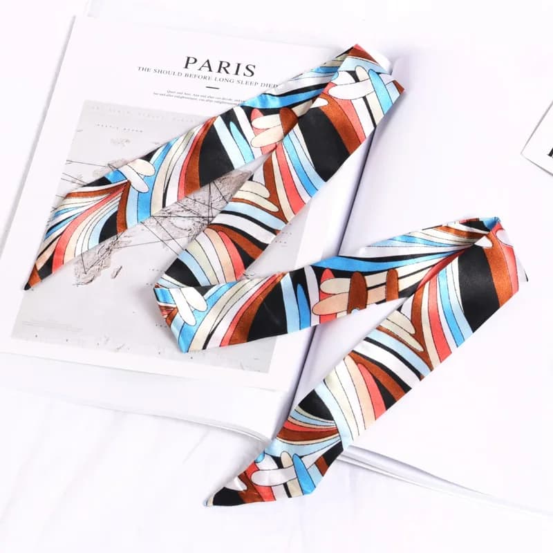 Printed Floral Skinny Scarf