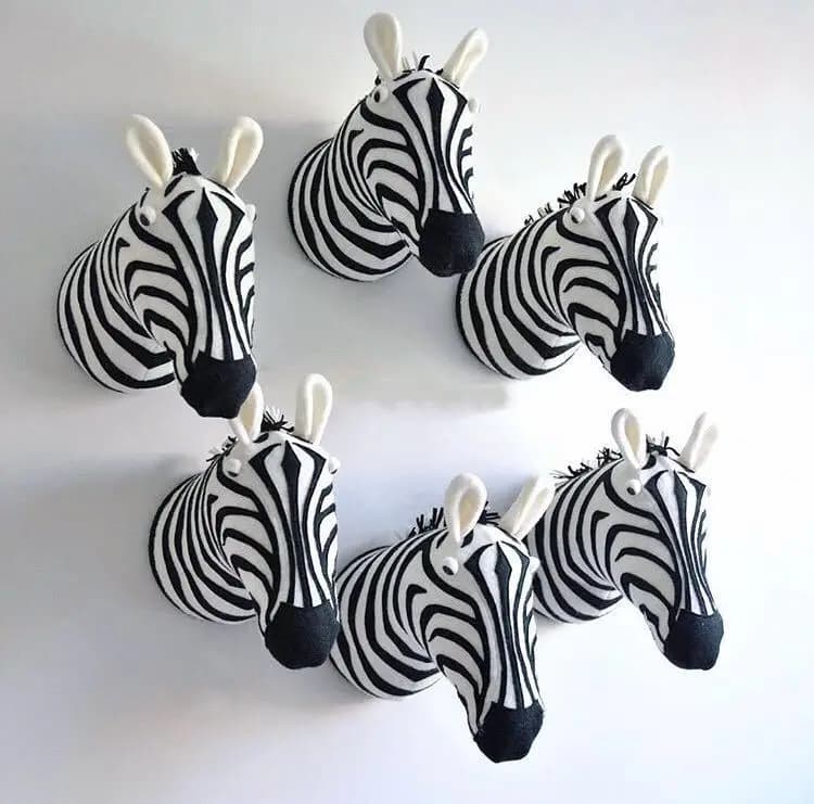 Kids Room Decoration 3D Cartoon Animal Head Wall Hanging Decor Elephant Deer Unicorn Stuffed Toys For Children Bedroom Decor