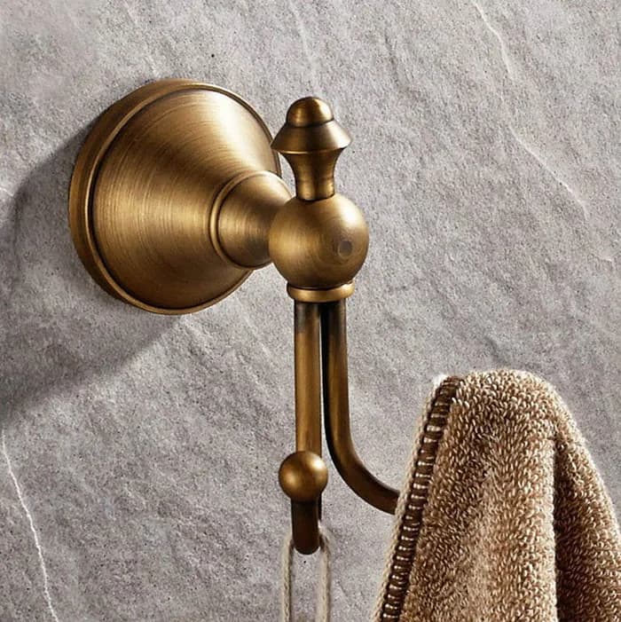 Bathroom Accessories Antique Brass Collection, Towel Ring, Paper Holder, Toilet Brush, Coat Hook, Bath Rack, Soap Dish Nzh05