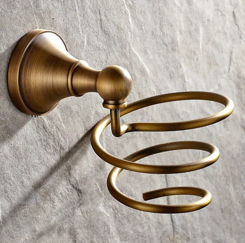 Bathroom Accessories Antique Brass Collection, Towel Ring, Paper Holder, Toilet Brush, Coat Hook, Bath Rack, Soap Dish Nzh05