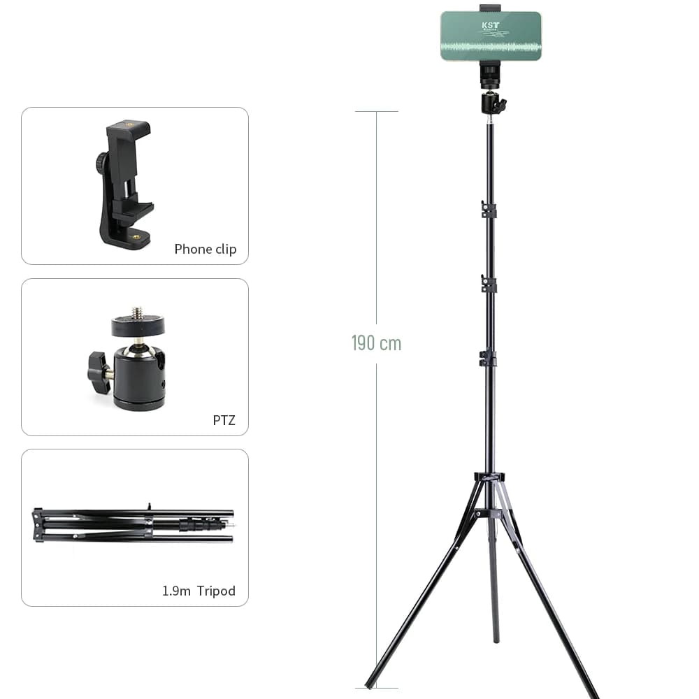 Foldable Phone Tripod Stand, Adjustable Height