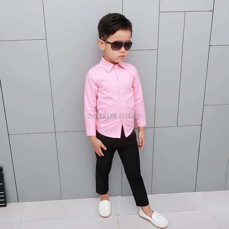 Boys White Long-Sleeve Dress Shirt