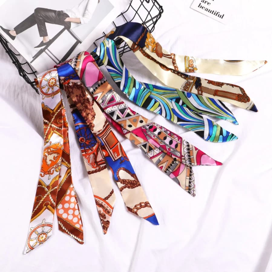 Printed Floral Skinny Scarf