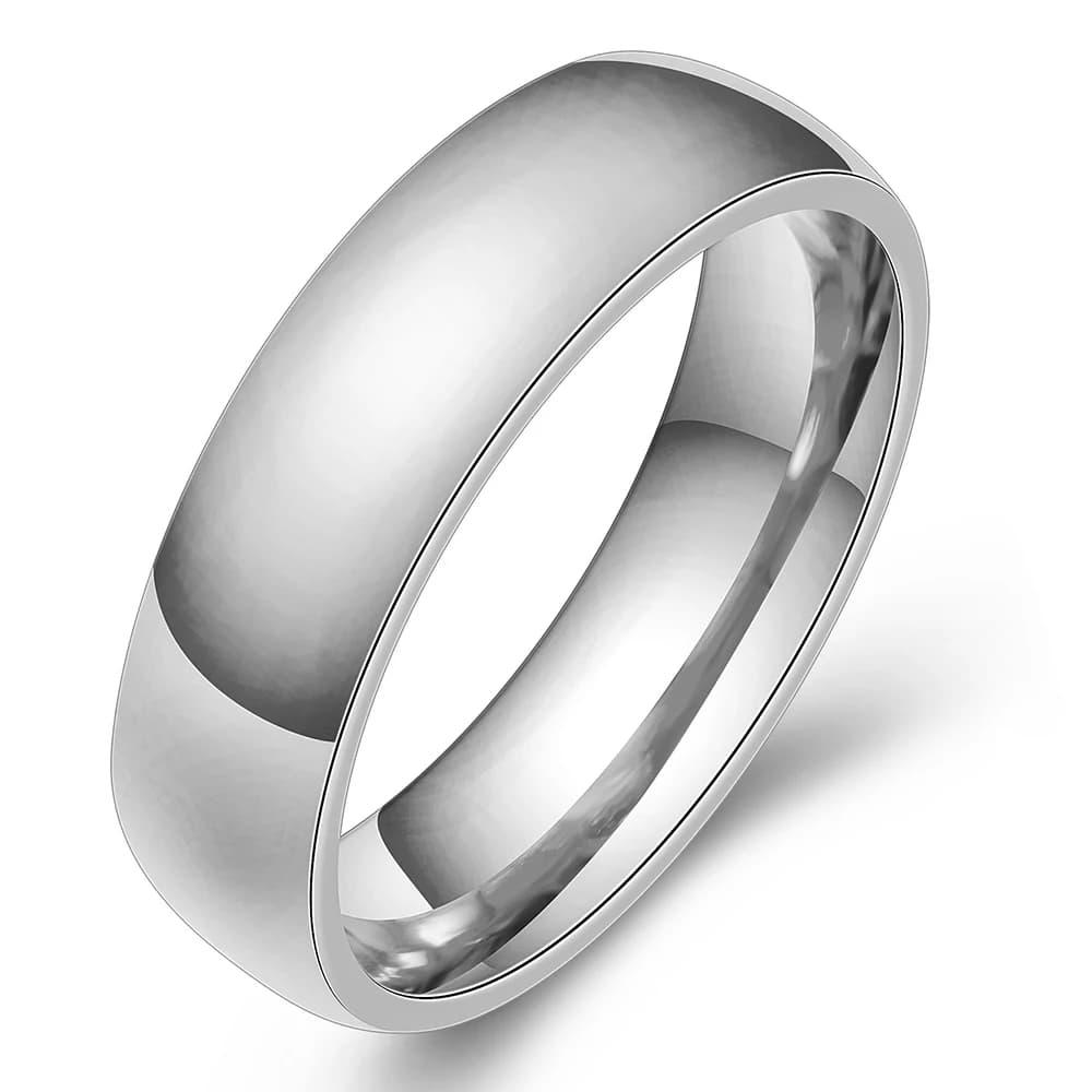Gold Stainless Steel Wedding Band Couple Rings