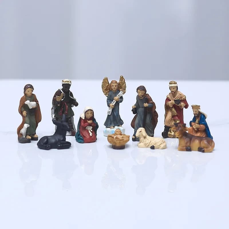 Mini Nativity Manger Set Religious Ornaments