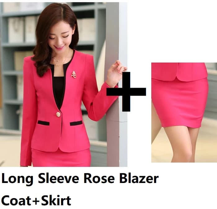 Women's Two-Piece Formal Blazer Suit Set