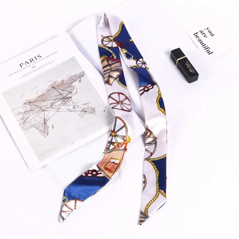 Printed Floral Skinny Scarf