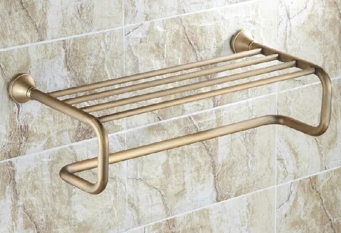 Bathroom Accessories Antique Brass Collection, Towel Ring, Paper Holder, Toilet Brush, Coat Hook, Bath Rack, Soap Dish Nzh05