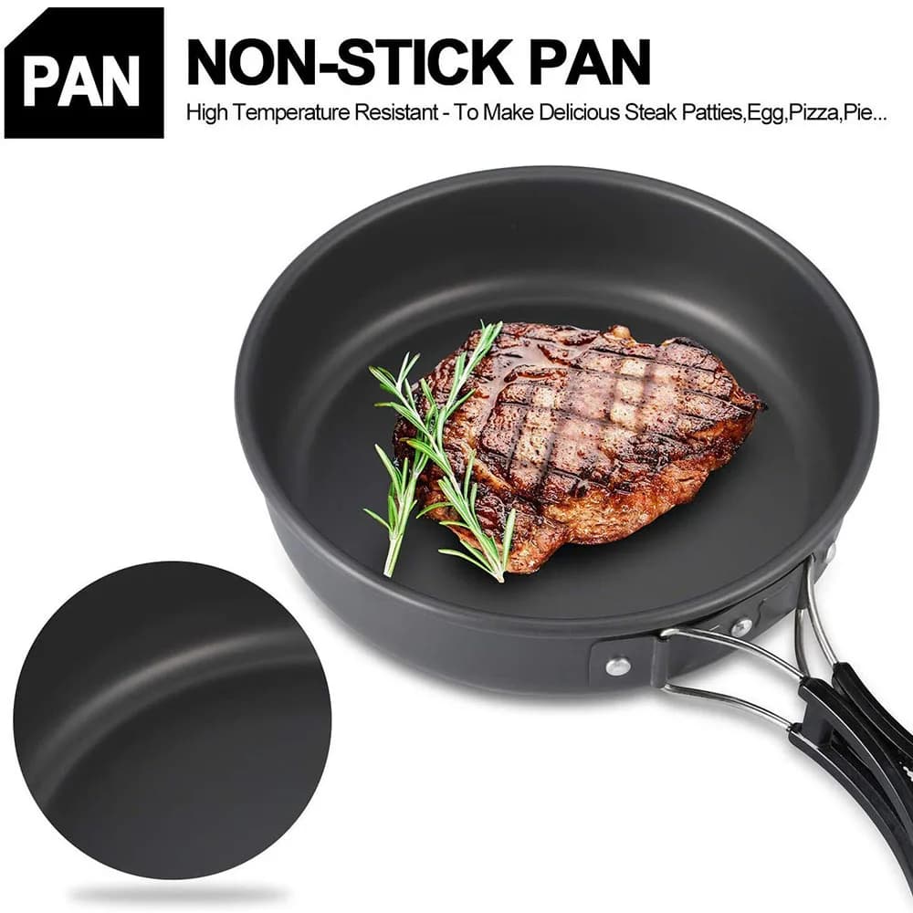 Aluminum Camping Cookware Set for 2-3 People