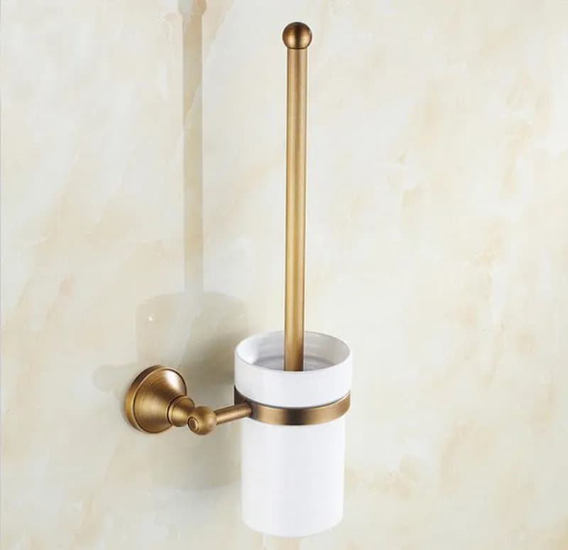 Bathroom Accessories Antique Brass Collection, Towel Ring, Paper Holder, Toilet Brush, Coat Hook, Bath Rack, Soap Dish Nzh05