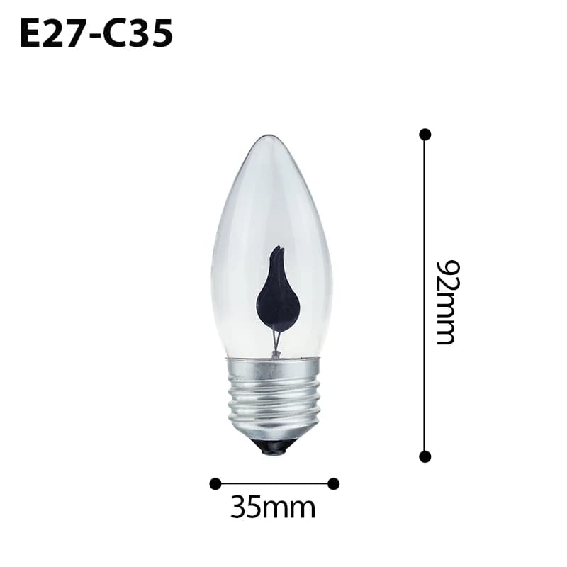 LED Candle Light Bulb Flicker Flame E14 E27 Edison Emulation Fire Lighting Vintage 3W AC220V Tail Retro Decor Energy Saving Lamp