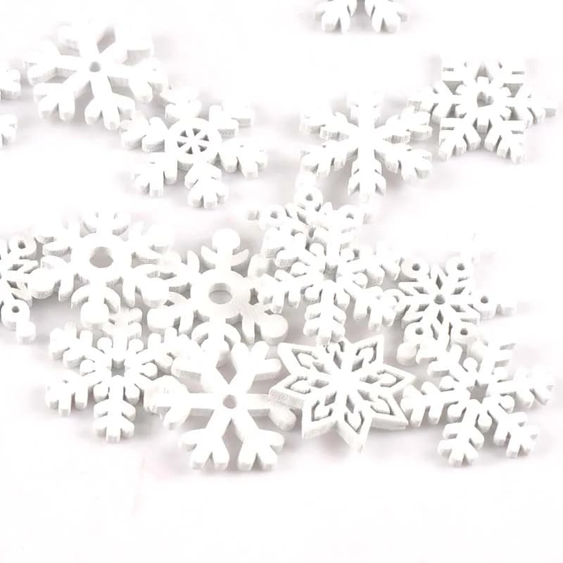 Snowflake Wood Slices 22mm - 50 Piece Set