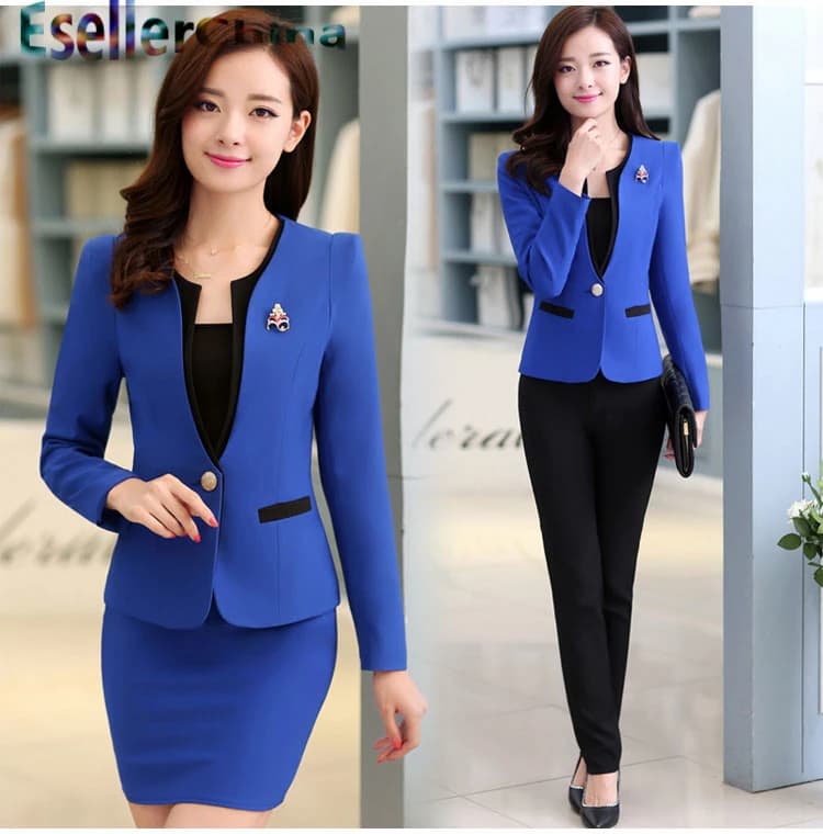 Women's Two-Piece Formal Blazer Suit Set