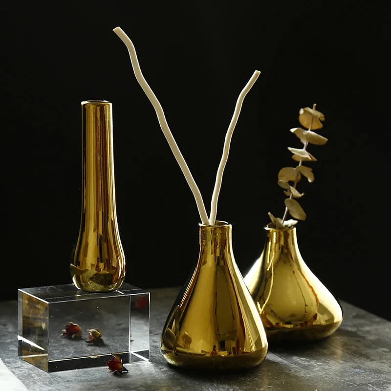 Ceramic Vase For Dried Flowers Gold