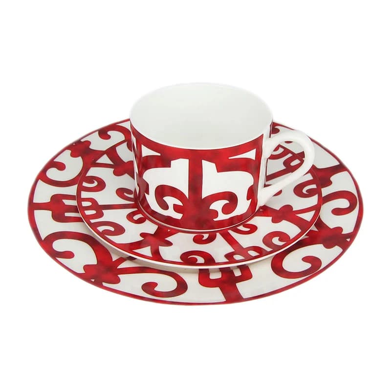 Ceramic Steak Plate Set With Coffee Cup