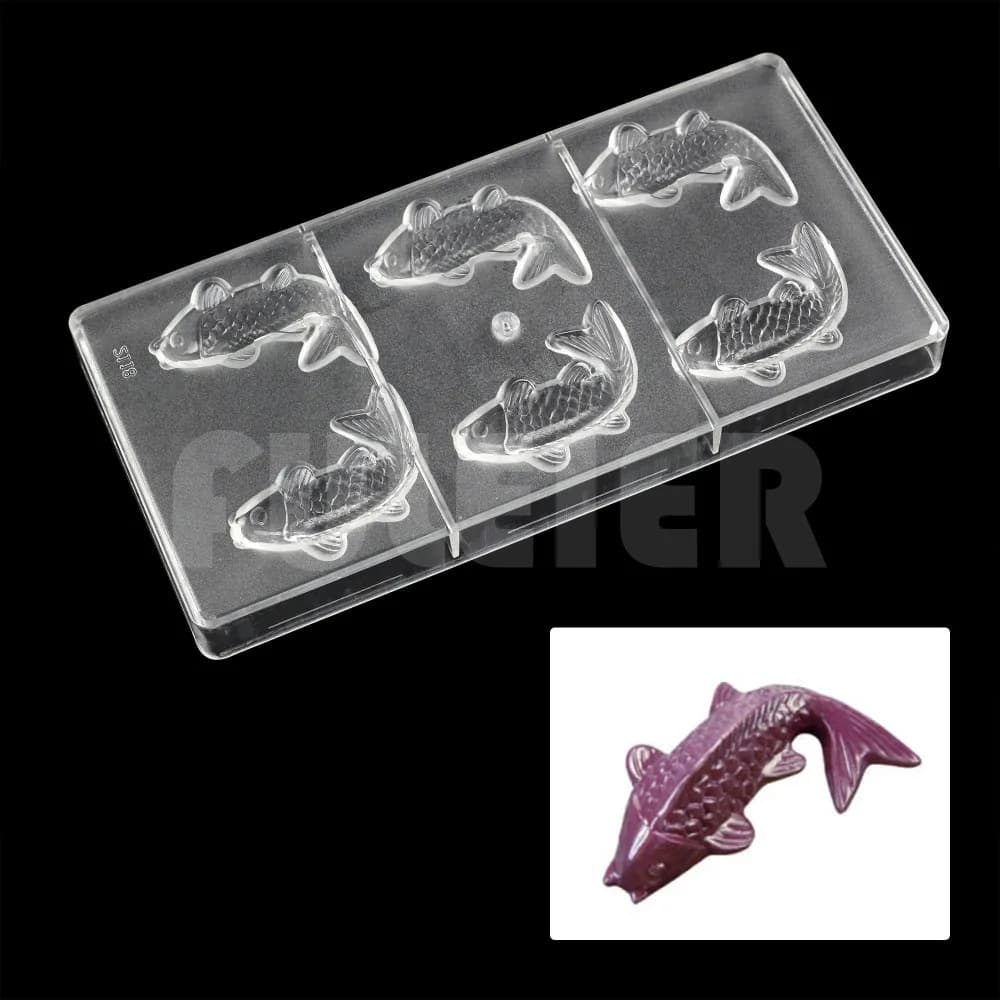Koi Fish Shape Polycarbonate Chocolate Mold