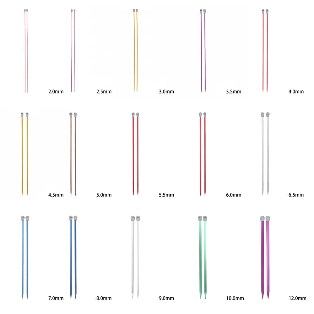 Aluminum Straight Knitting Needles 35cm