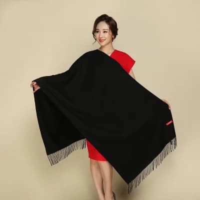 Soft Wrap Shawl with Tassels