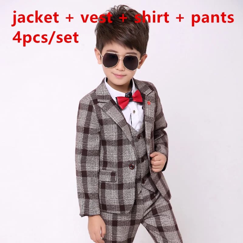 Boys Formal Tuxedo Suit Set with Blazer