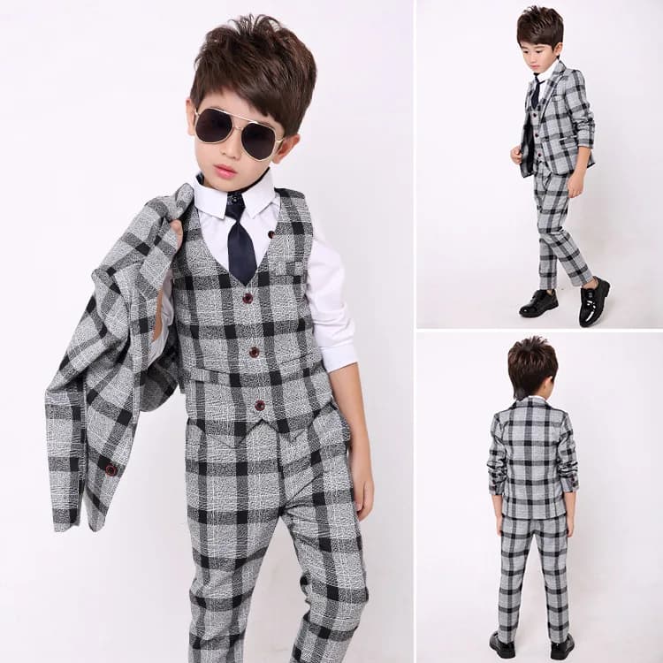 Boys Formal Tuxedo Suit Set with Blazer