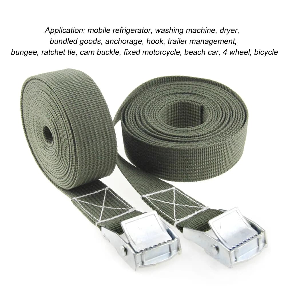 2.5cm*2M Cargo Straps Buckle Tie-Down Belt for Car Motorcycle Bike With Metal Buckle Tow Rope Strong Ratchet Belt for Luggage