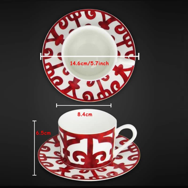 Ceramic Steak Plate Set With Coffee Cup