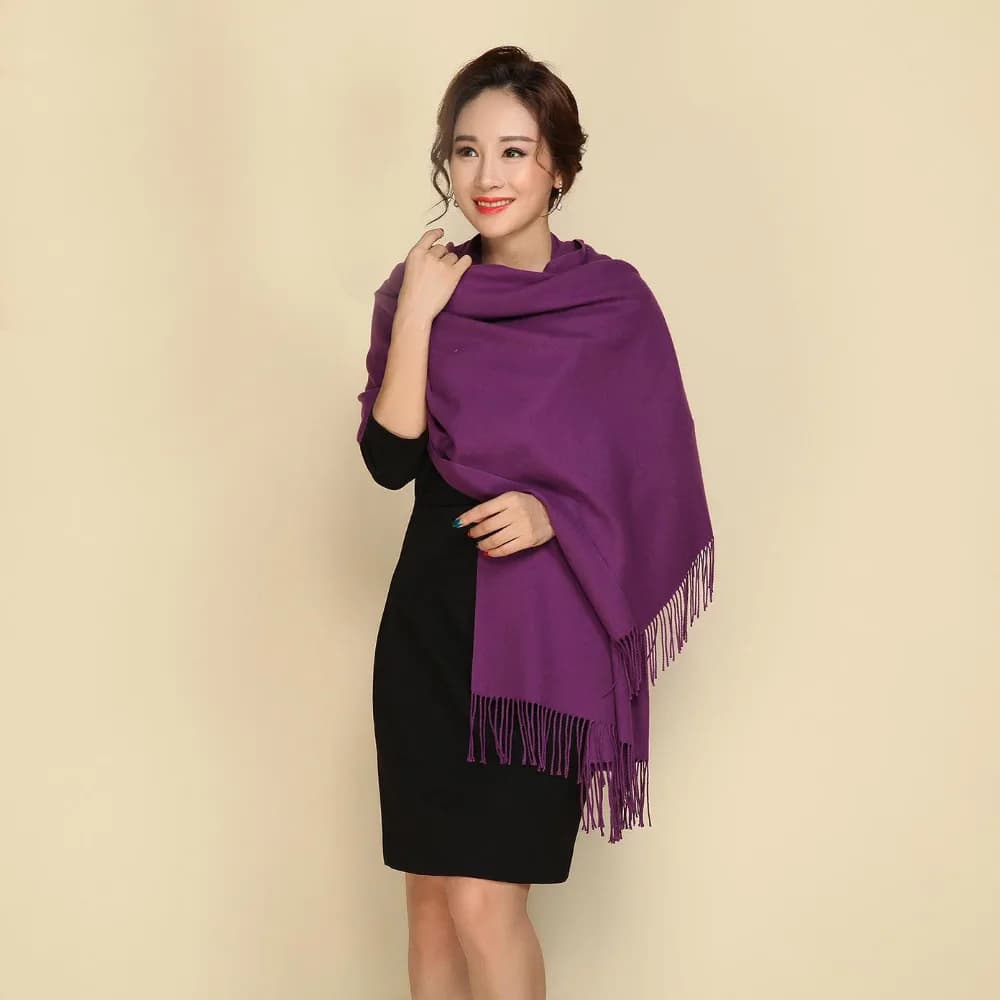 Soft Wrap Shawl with Tassels