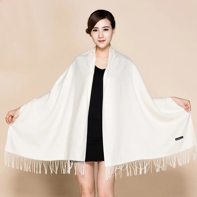 Soft Wrap Shawl with Tassels