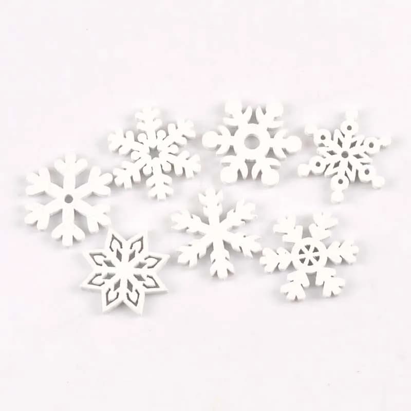 Snowflake Wood Slices 22mm - 50 Piece Set