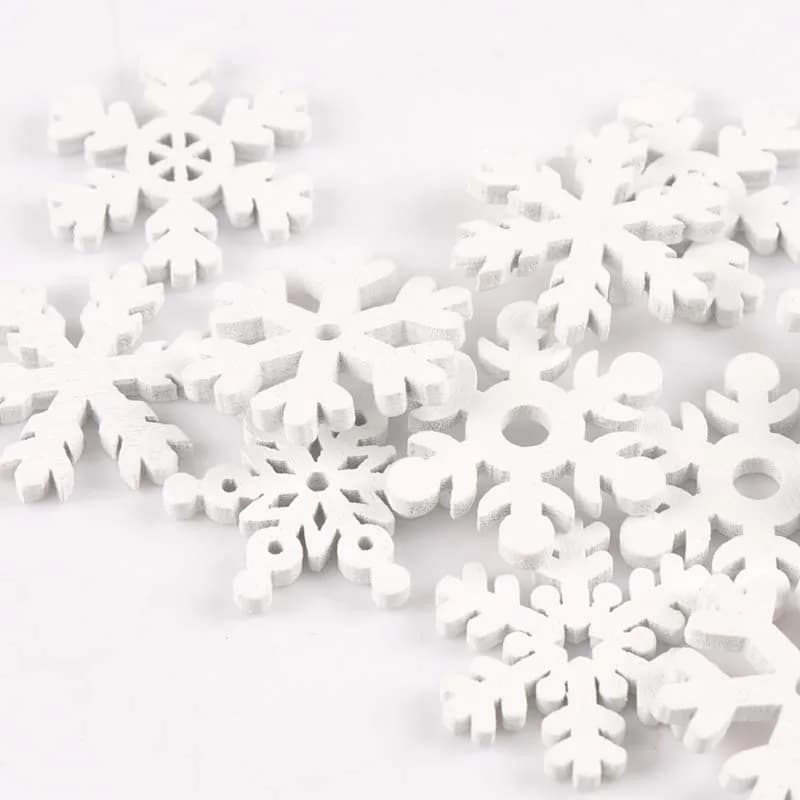 Snowflake Wood Slices 22mm - 50 Piece Set