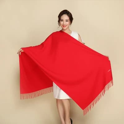 Soft Wrap Shawl with Tassels