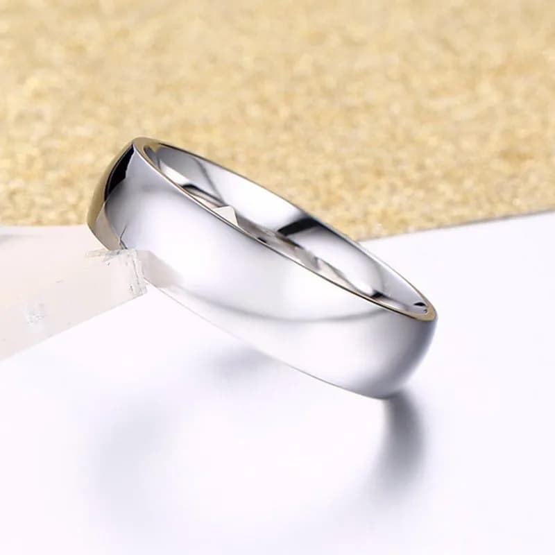 Gold-Tone Stainless Steel Wedding Band Ring