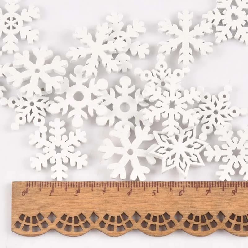 Snowflake Wood Slices 22mm - 50 Piece Set