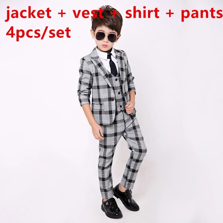 Boys Formal Tuxedo Suit Set with Blazer