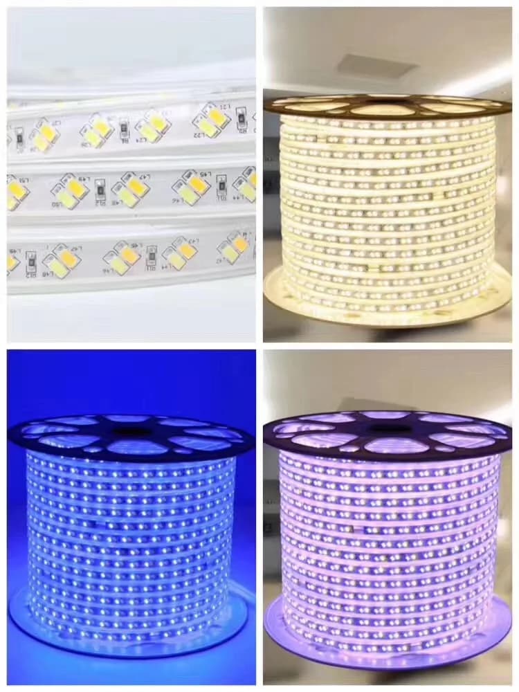 LED Strip CCT  White &Warmwhite 120leds/m AC220V 5730 Waterproof IP68 Color Temperature Dual White Dimmable Flexible Tape Light