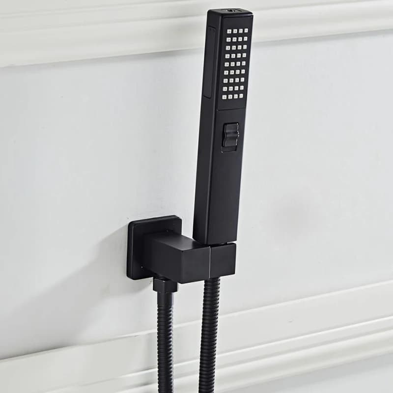 Bathroom Accessories Black Wall ABS Shower Mounting Brackets Black Shower&Spray 2 Function Handheld Sprinkler Balck 150CM Hose