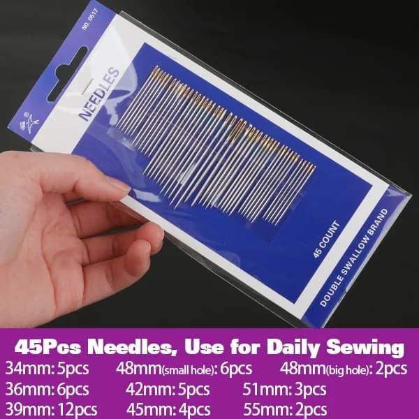 Stainless Steel Sewing Needles and Pins Set